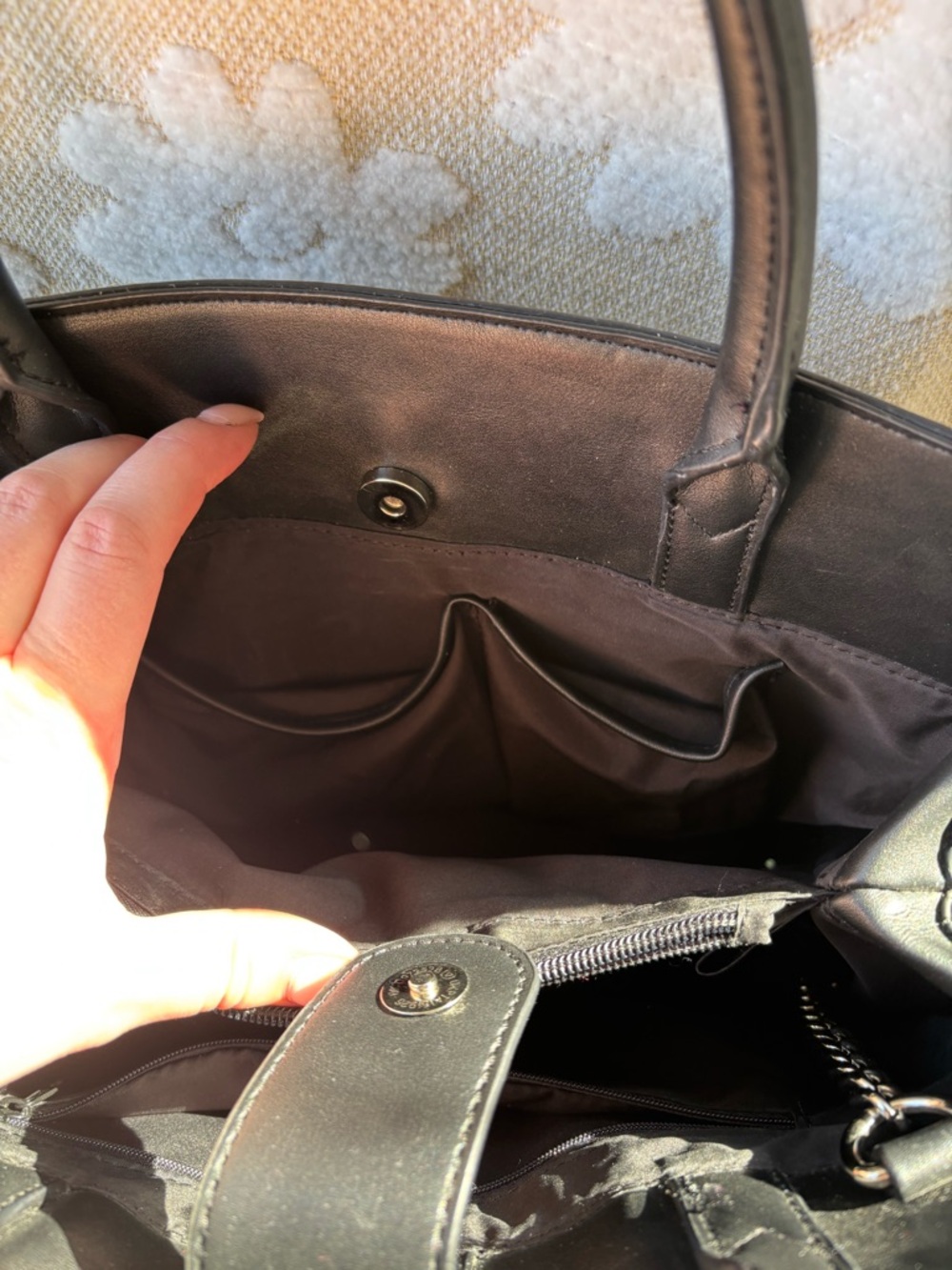 Nine West Black Bow-Detail Satchel - Picture 5 of 9